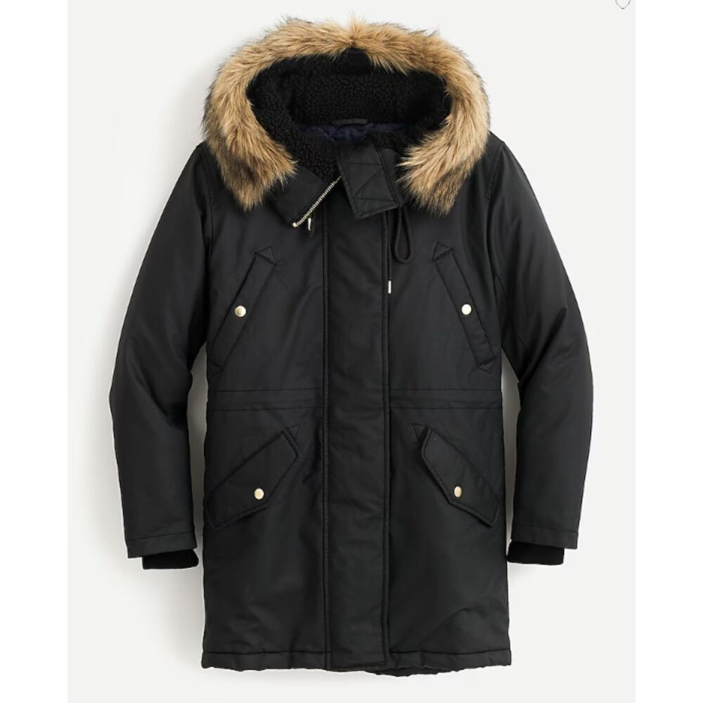 J. Crew Perfect Winter Parka - PrimaLoft - Petite Large - waxed canvas